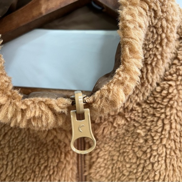 Zyia Camel Sierra Fleece Reversible Jacket Coat 70’s Retro Women’s Size Medium - Picture 14 of 16